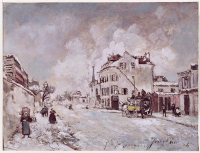 Uitzicht op Faubourg Saint-Jacques door Johan Barthold Jongkind